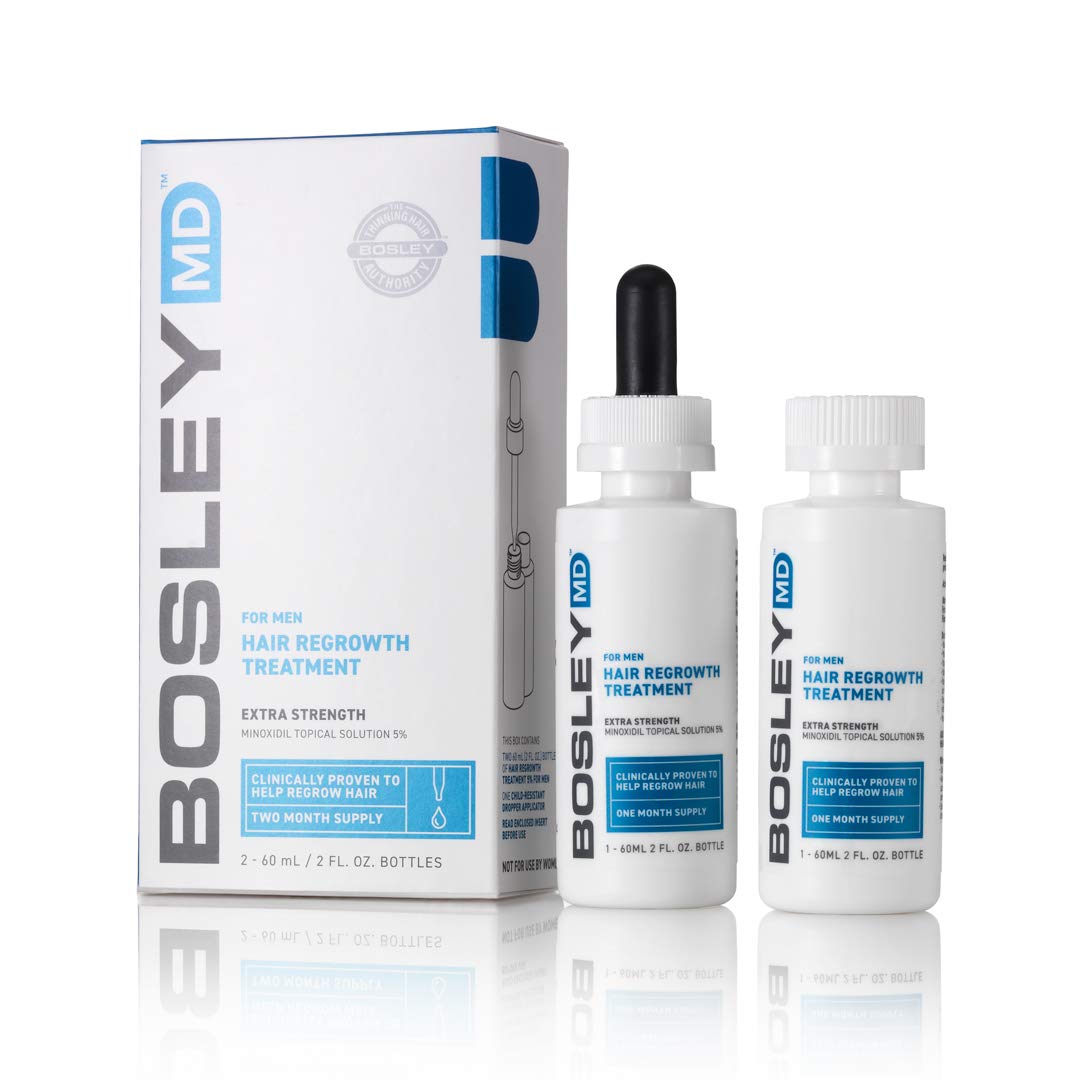 BosleyMD Men's Extra Strength Minoxidil 5% Topical (Dropper) 2 Month Supply