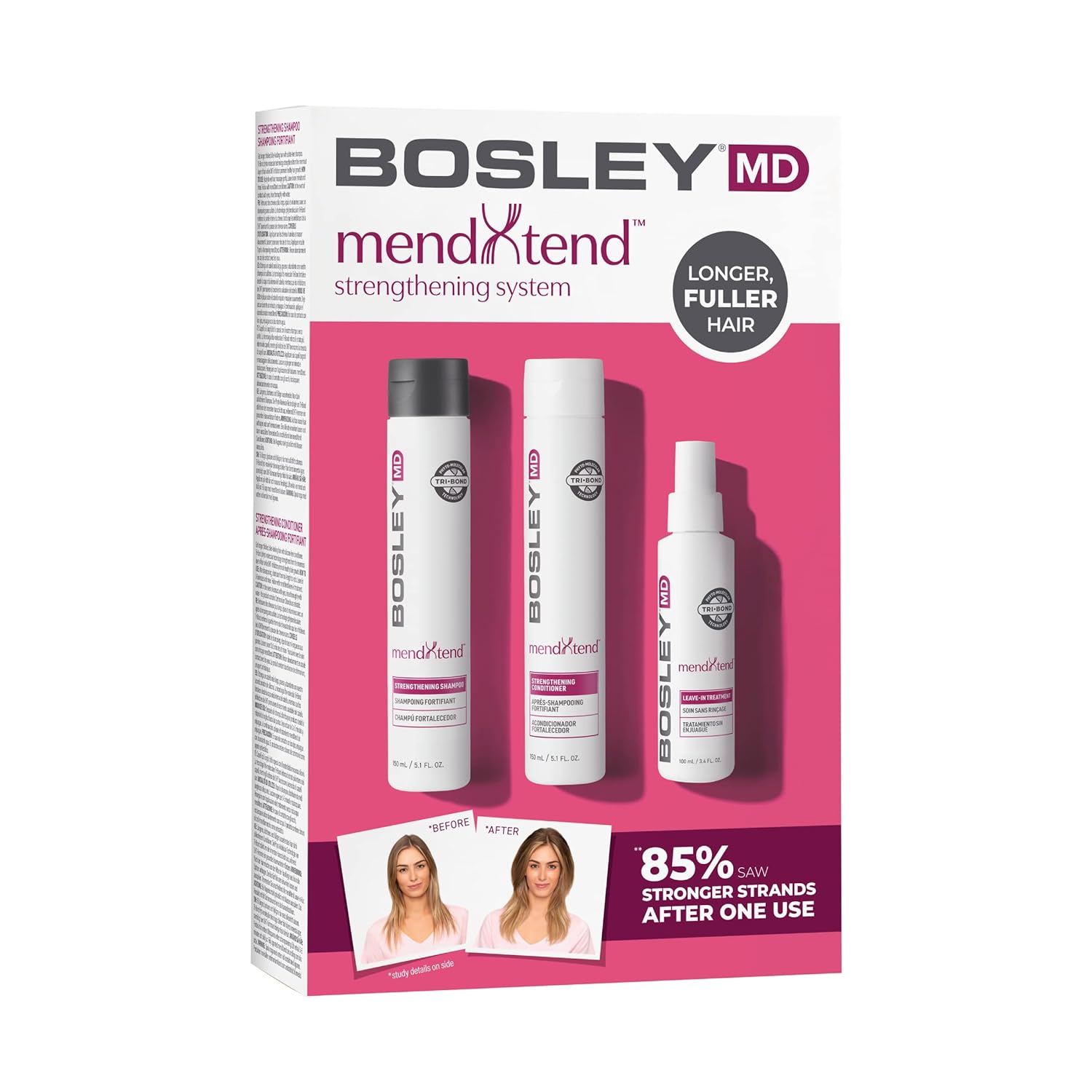 BosleyMD mendXtend Strengthening System for Longer, Fuller Hair Starter Pack