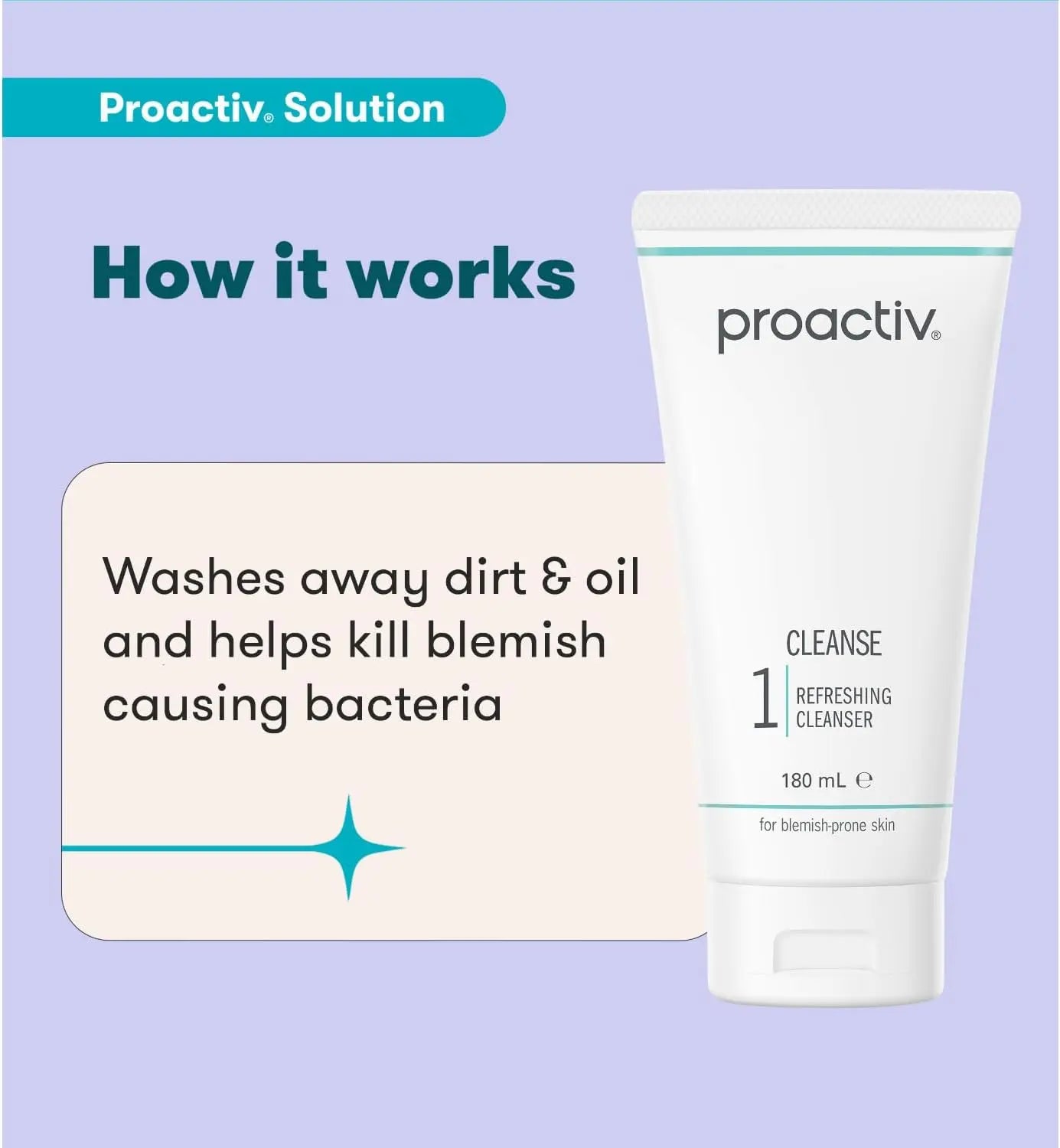 Proactiv Solution Refreshing Facial Cleanser, Blemish Prone Skin, 180 ml (Pack of 1)