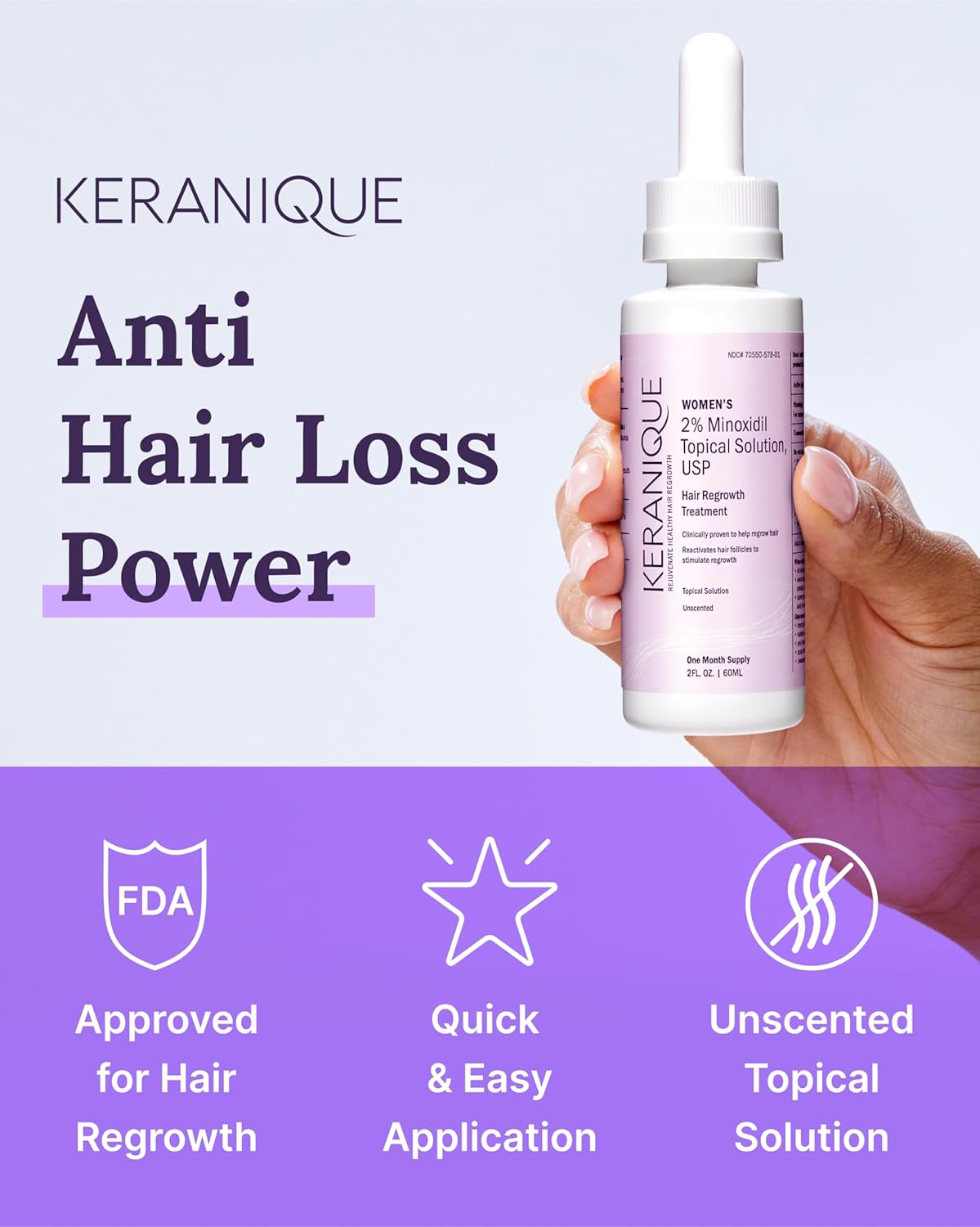 Keranique Hair Regrowth Single Dropper 60ml