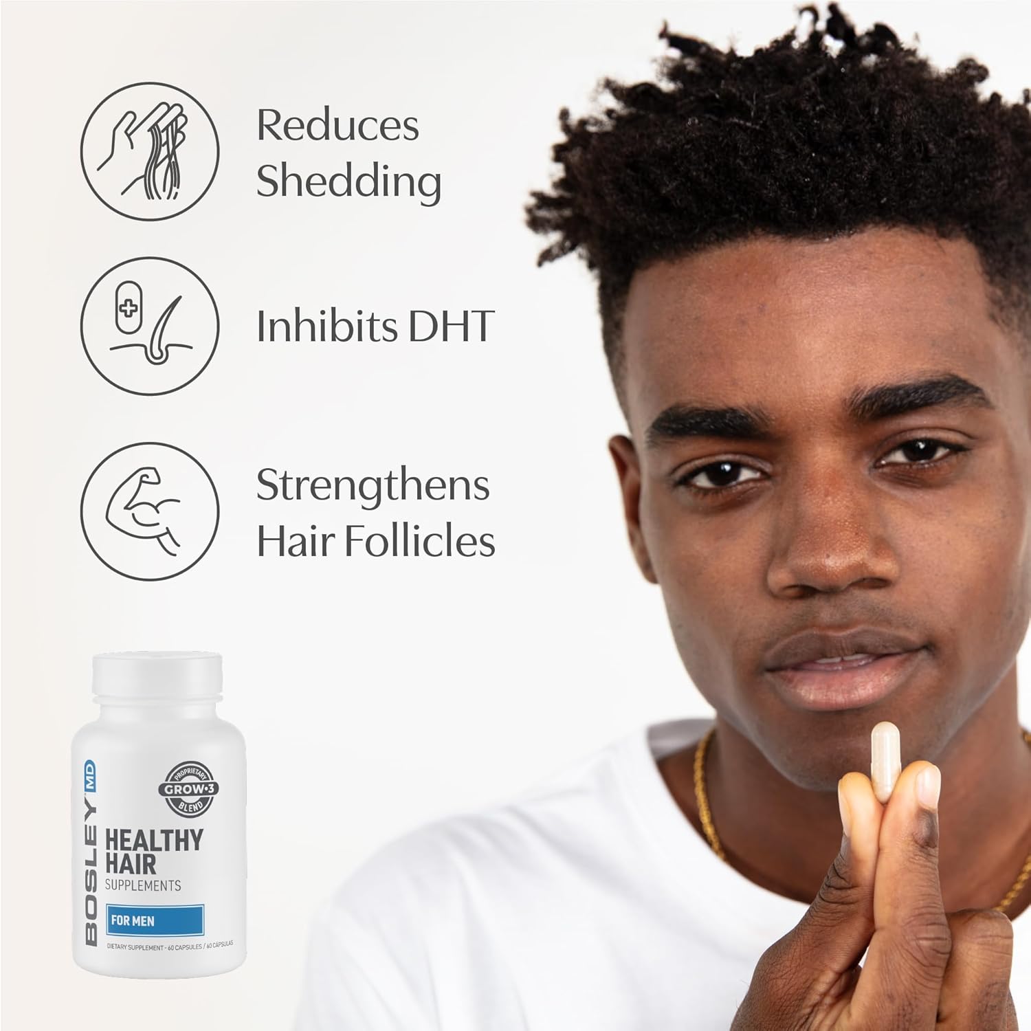 BosleyMD Healthy Hair Growth Capsules for Men
