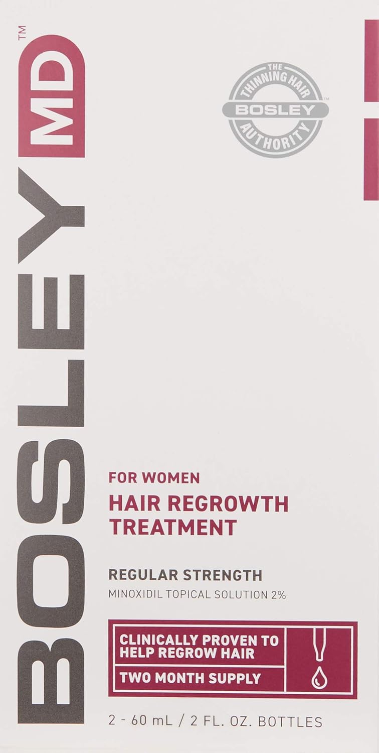 BosleyMD Women's Regular Strength Minoxidil 2% Topical (Dropper) 2 Month Supply