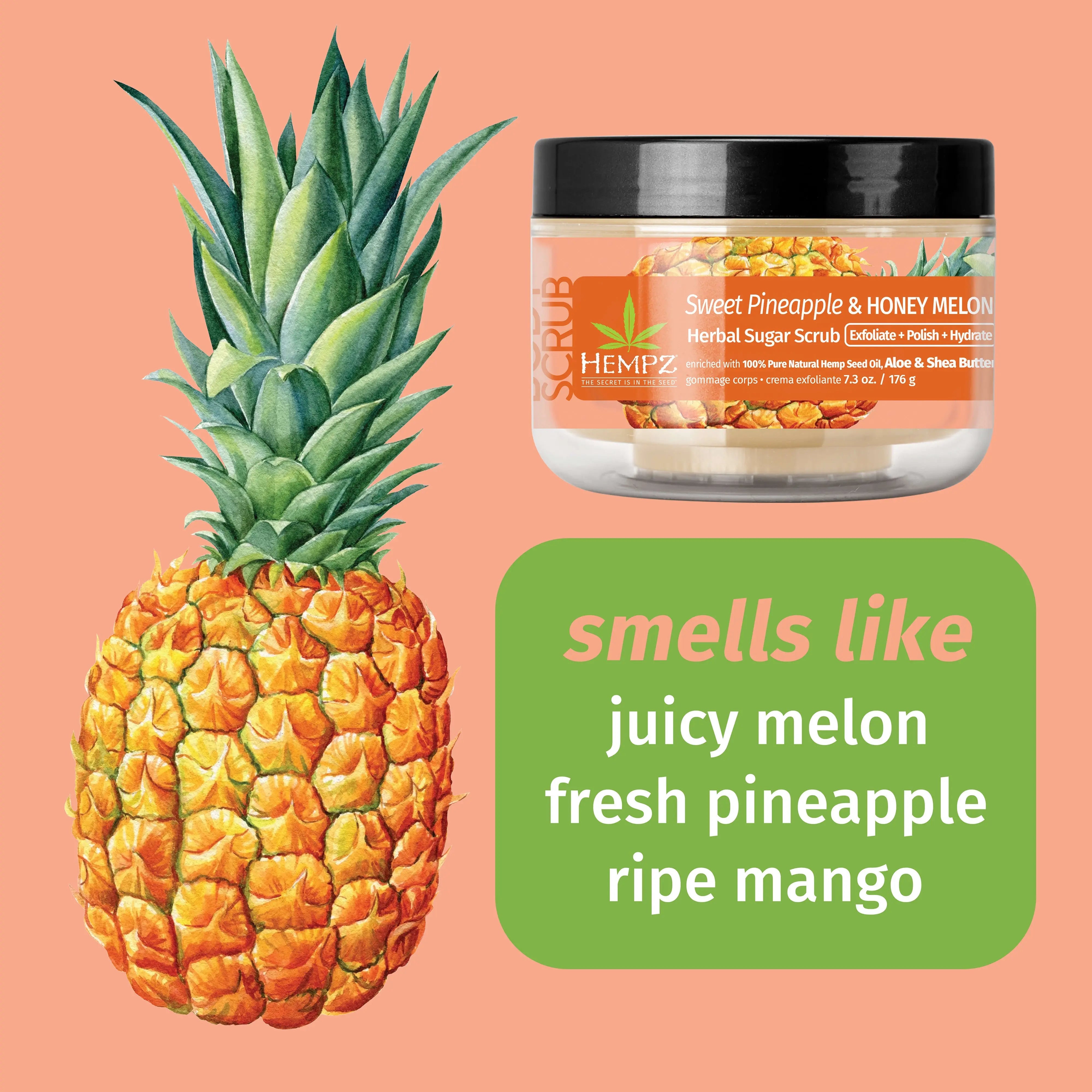 Hempz Sweet Pineapple & Honey Melon Herbal Sugar Scrub